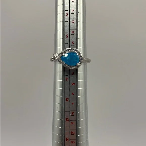 BOMB PARTY Ring Women's Size 10 Blue and Silver - Picture 2 of 3